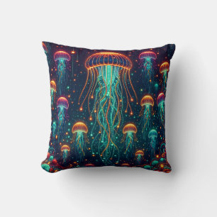 Elektrische elegantie: Aquatic Radiance Kussen