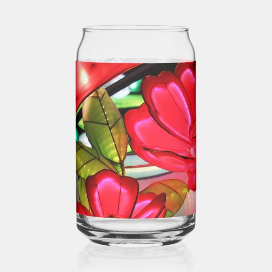 Elektrische elegantie in roos blikvorm glas (Voorkant)
