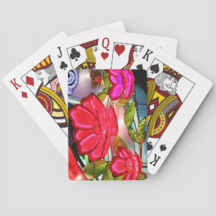 Elektrische elegantie in roos pokerkaarten