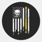 Elektrische elektricien ronde sticker (Voorkant)