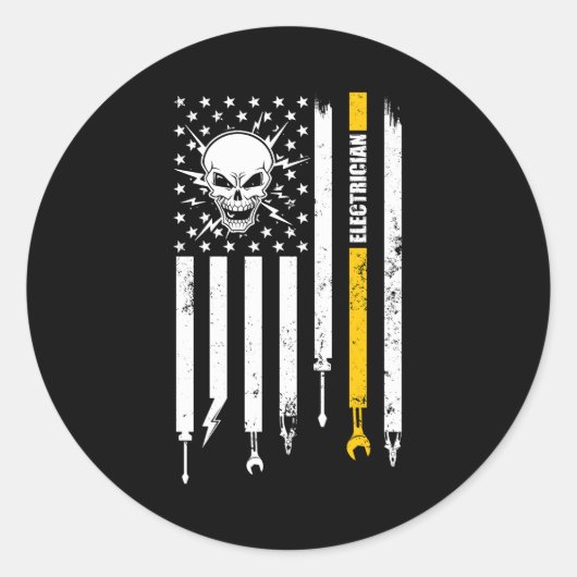 Elektrische elektricien ronde sticker (Voorkant)