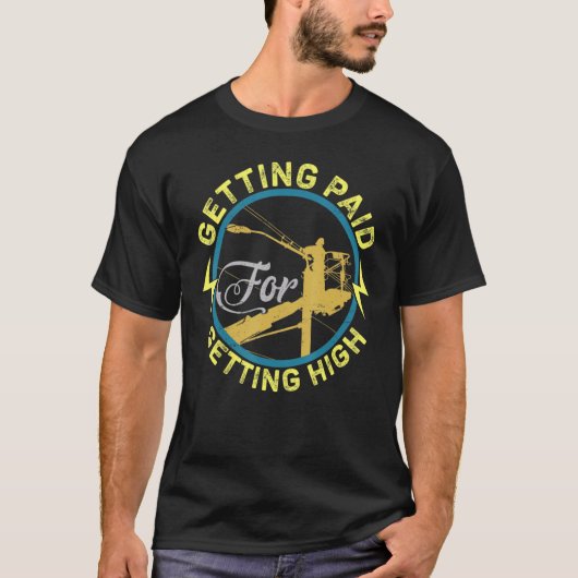Elektrische elektrische stroom Lineman-Mannen T-shirt (Voorkant)