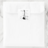 Elektrische en akoestische gitaar, met rots en rol vierkante sticker (Tas)