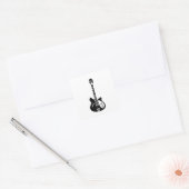 Elektrische en akoestische gitaar, met rots en rol vierkante sticker (Envelop)