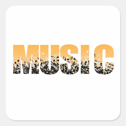 Elektrische en akoestische gitaar, met rots en rol vierkante sticker (Voorkant)