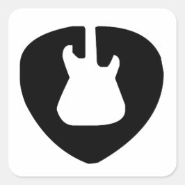 Elektrische en akoestische gitaar, met rots en rol vierkante sticker