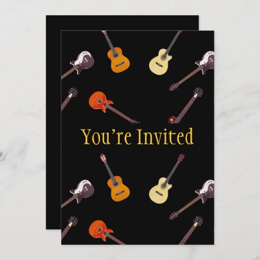 Elektrische en akoestische gitaarcollage kaart (Voorkant / Achterkant)