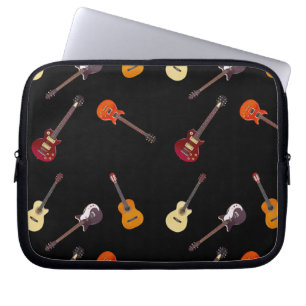 Elektrische en akoestische gitaarcollage laptop sleeve