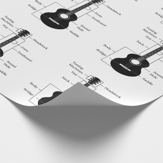 Elektrische en akoestische gitaren cadeaupapier (Hoek)