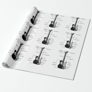 Elektrische en akoestische gitaren cadeaupapier