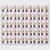 Elektrische en akoestische gitaren cadeaupapier (Vlak)