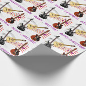 Elektrische en akoestische gitaren cadeaupapier (Hoek)