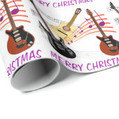 Elektrische en akoestische gitaren cadeaupapier (Rol Hoek)