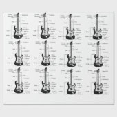 Elektrische en akoestische gitaren cadeaupapier (Vlak)