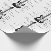 Elektrische en akoestische gitaren cadeaupapier (Hoek)