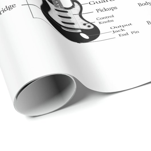 Elektrische en akoestische gitaren cadeaupapier (Rol Hoek)