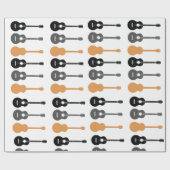 Elektrische en akoestische gitaren cadeaupapier (Vlak)