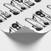 Elektrische en akoestische gitaren cadeaupapier (Hoek)