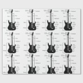 Elektrische en akoestische gitaren cadeaupapier (Vlak)