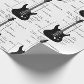 Elektrische en akoestische gitaren cadeaupapier (Hoek)