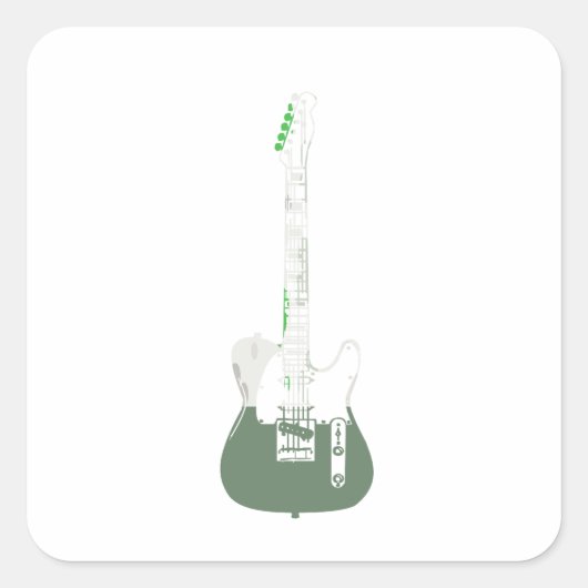 Elektrische en akoestische gitartrips voor rots en vierkante sticker (Voorkant)