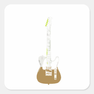 Elektrische en akoestische gitartrips voor rots en vierkante sticker