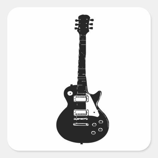 Elektrische en akoestische gitartrips voor rots en vierkante sticker (Voorkant)