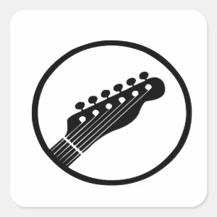 Elektrische en akoestische gitartrips voor rots en vierkante sticker