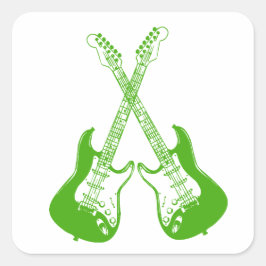 Elektrische en akoestische gitartrips voor rots en vierkante sticker