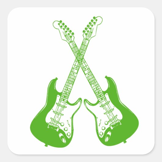 Elektrische en akoestische gitartrips voor rots en vierkante sticker (Voorkant)