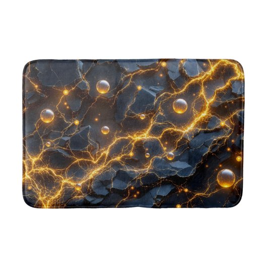 Elektrische energie Abstract met Golden Lightning Badmat (Voorkant)
