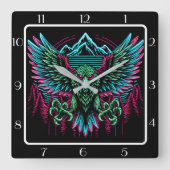 Elektrische Falcon Neon Vierkante Klok (Voorkant)