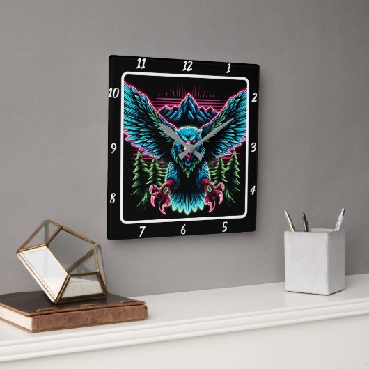 Elektrische Falcon Neon Vierkante Klok (Kantoor)