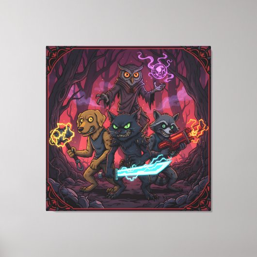 Elektrische Fantasie Dier Krijger Kunst Canvas Afdruk (Voorkant)