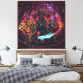 Elektrische Fantasie Dier Krijger Kunst Canvas Afdruk (Insitu (Slaapkamer))