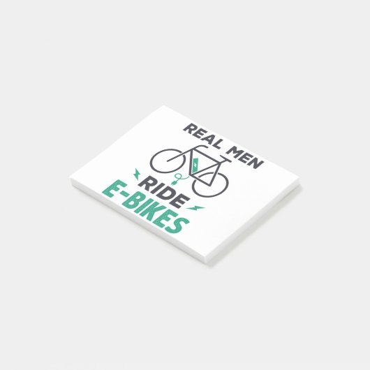 Elektrische fiets van Mannen met E-Bikes Post-it® Notes (Schuin)
