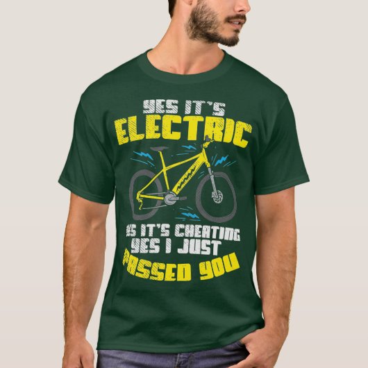 Elektrische fietsen voor volwassenen ja elektrisch t-shirt (Voorkant)