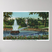 Elektrische fontein en Herfsten Poster (Voorkant)