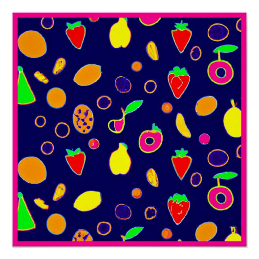 Elektrische Fruit Fiesta Design Perfect Poster (Voorkant)