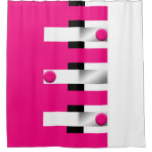 Elektrische Fuchsia Pulse: Vet geometrisch Douchegordijn (Voorkant)