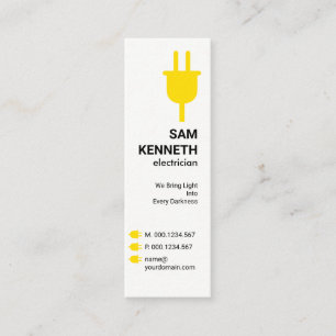 Elektrische gele stroomstekker Buttonnen Mini Visitekaartje