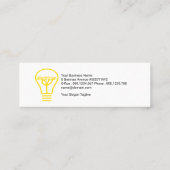 Elektrische gele stroomstekker Buttonnen Mini Visitekaartje (Achterkant)