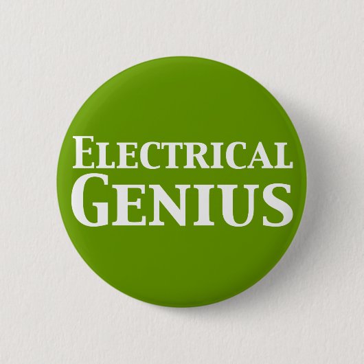 Elektrische genie geschenken ronde button 5,7 cm (Voorkant)