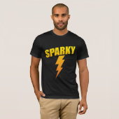 Elektrische Gift Funny Sparky Lightning Bolt T-shirt (Voorkant volledig)