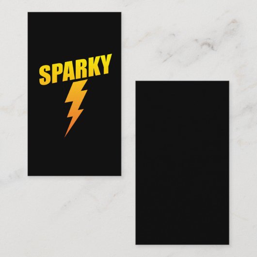 Elektrische Gift Funny Sparky Lightning Bolt Visitekaartje (Voorkant / Achterkant)