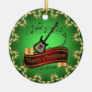 Elektrische Gitaar 02-Muzikale Rol-Kerstmis~ Keramisch Ornament