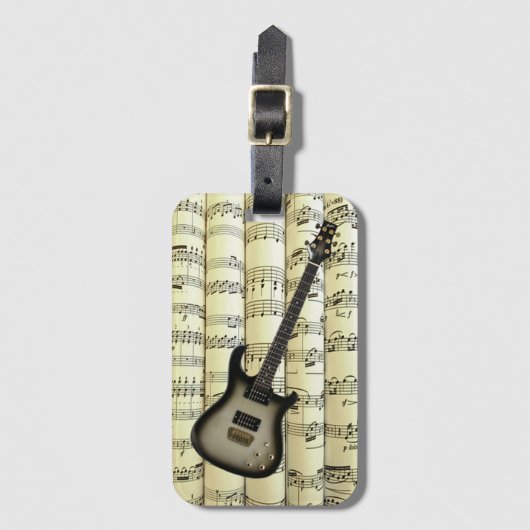 Elektrische gitaar 02 op rolvelmuziek ~ bagagelabel (Voorkant (verticaal))