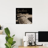 Elektrische gitaar 2 - Bruin Poster (Thuiskantoor)
