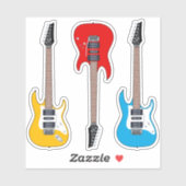 Elektrische gitaar 3 pcs! sticker (Vel)