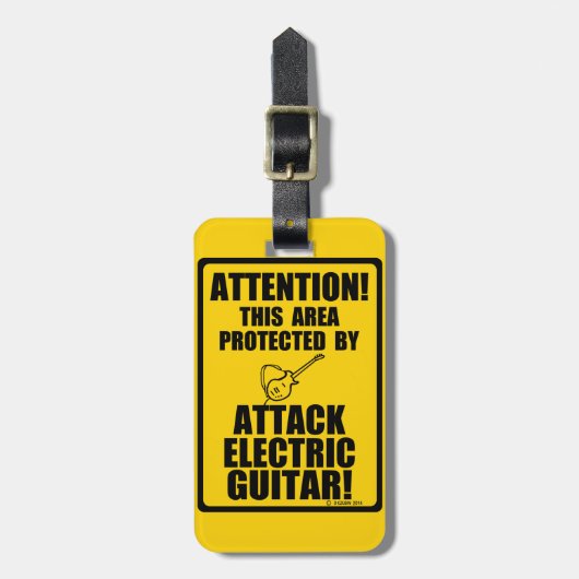 Elektrische gitaar aanvallen bagagelabel (Voorkant verticaal)